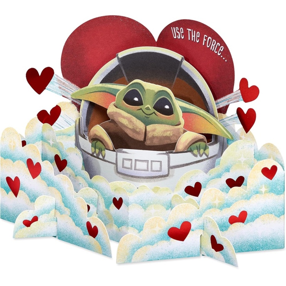 American Greetings Valentine’s Day Pop Up Card | Star Wars Mandalorian Baby Yoda